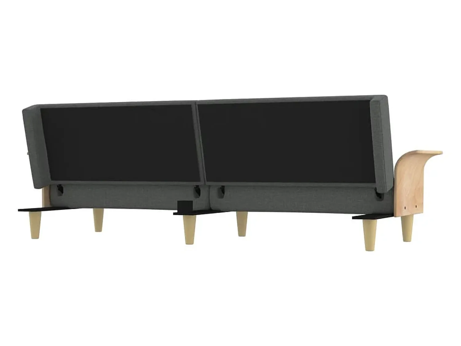 Sofá|Helloshop26 Sofá-cama com braços 224 x 89 x 70 cm tecido cinza escuro 02_0019251 Cinzento