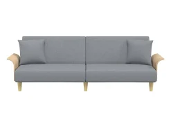 Sofá*Helloshop26 Sofá-cama com braços 224 x 89 x 70 cm tecido cinza claro 02_0021007 Cinzento