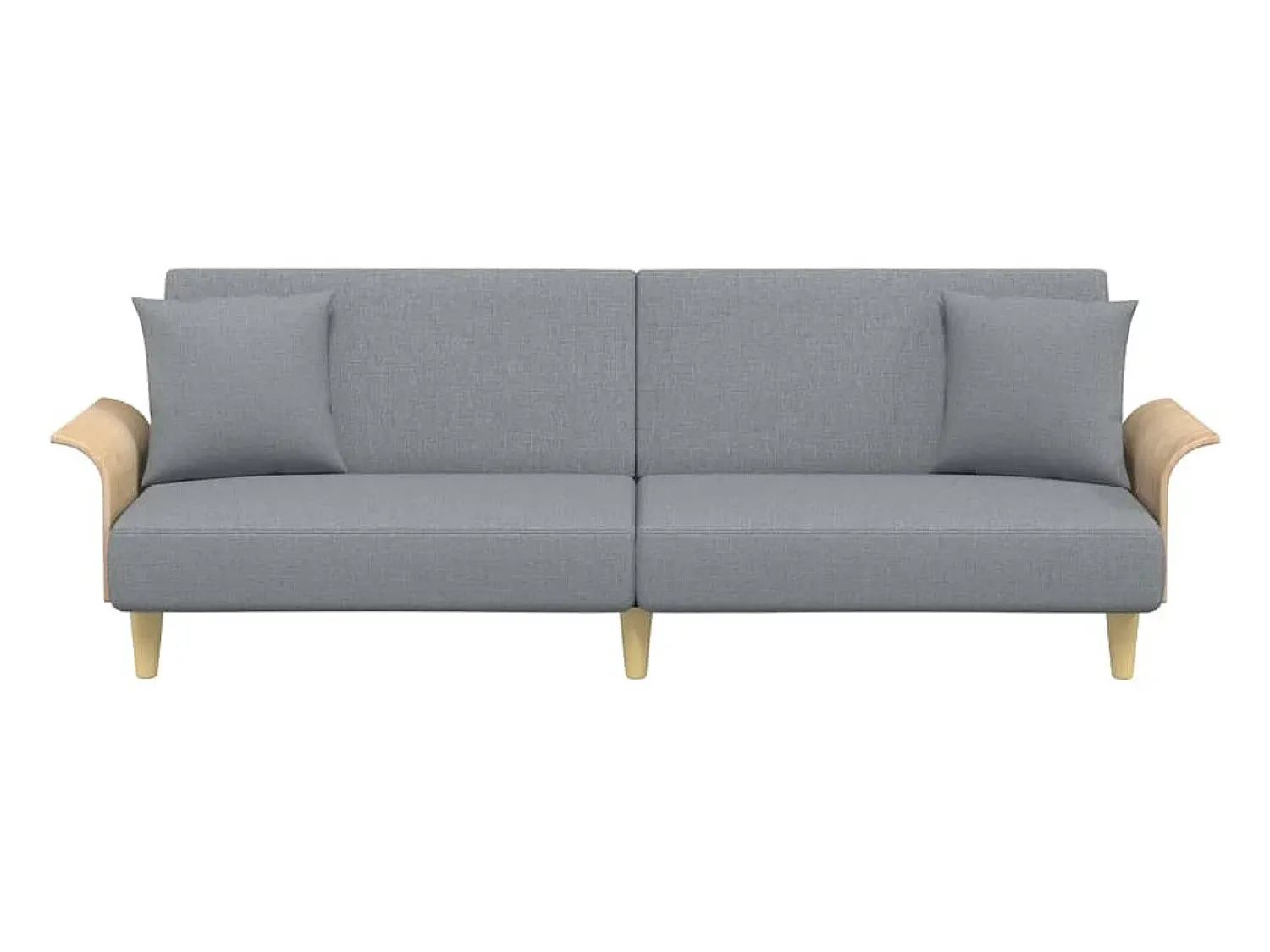 Sofá*Helloshop26 Sofá-cama com braços 224 x 89 x 70 cm tecido cinza claro 02_0021007 Cinzento
