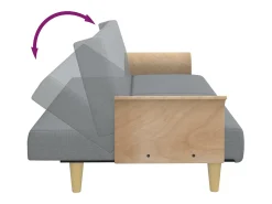Sofá*Helloshop26 Sofá-cama com braços 224 x 89 x 70 cm tecido cinza claro 02_0021007 Cinzento