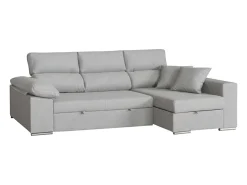Sofá* Sofá-cama com chaise longue à direita, 3 lugares, Milano cinza, 260x98x98cm Cinzento claro