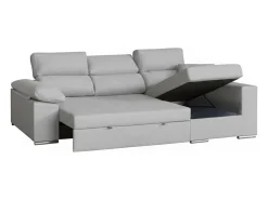 Sofá* Sofá-cama com chaise longue à direita, 3 lugares, Milano cinza, 260x98x98cm Cinzento claro