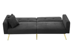 KOMHTOM Sofá-cama com função de cama, ângulo regulável, pés dourados, com almofadas e bolsas de arrumação laterais^ Sofá