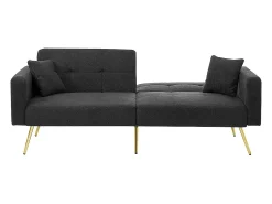 KOMHTOM Sofá-cama com função de cama, ângulo regulável, pés dourados, com almofadas e bolsas de arrumação laterais^ Sofá