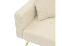 KOMHTOM Sofá-cama com função de cama, ângulo regulável, pés dourados, com almofadas e bolsas de arrumação laterais,^ Sofá