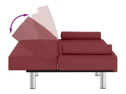 Sofá*vidaxl Sofá-cama com suporte p/ copos couro artificial tinto Vermelho
