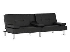 Online Sofá-cama com suporte para copos couro artificial PT526857 Preto