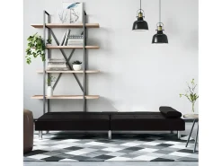 Online Sofá-cama com suporte para copos couro artificial PT526857 Preto