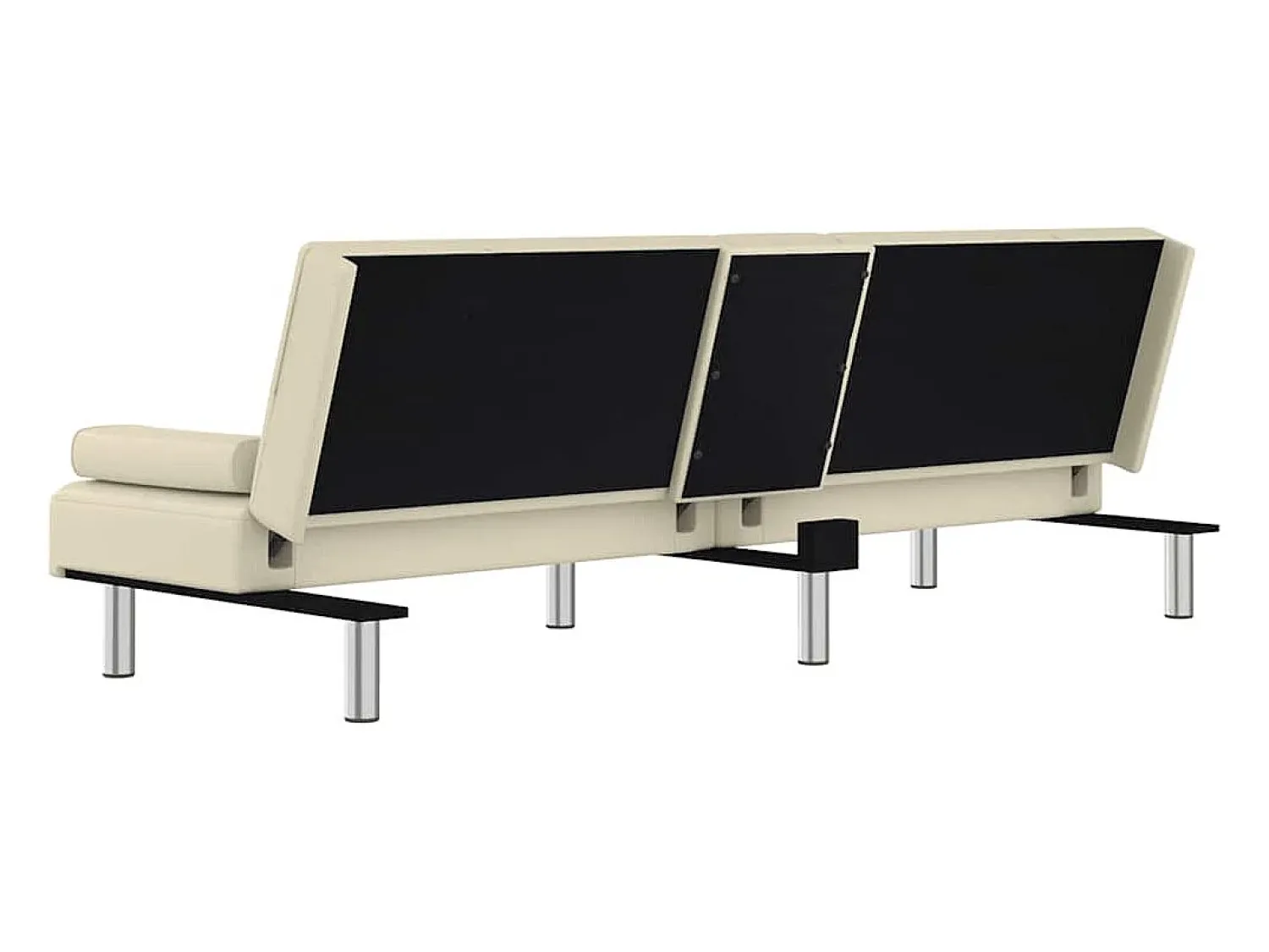 Sale vidaxl Sofá-cama com suporte para copos couro artificial cor Creme