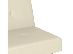 Sale vidaxl Sofá-cama com suporte para copos couro artificial cor Creme