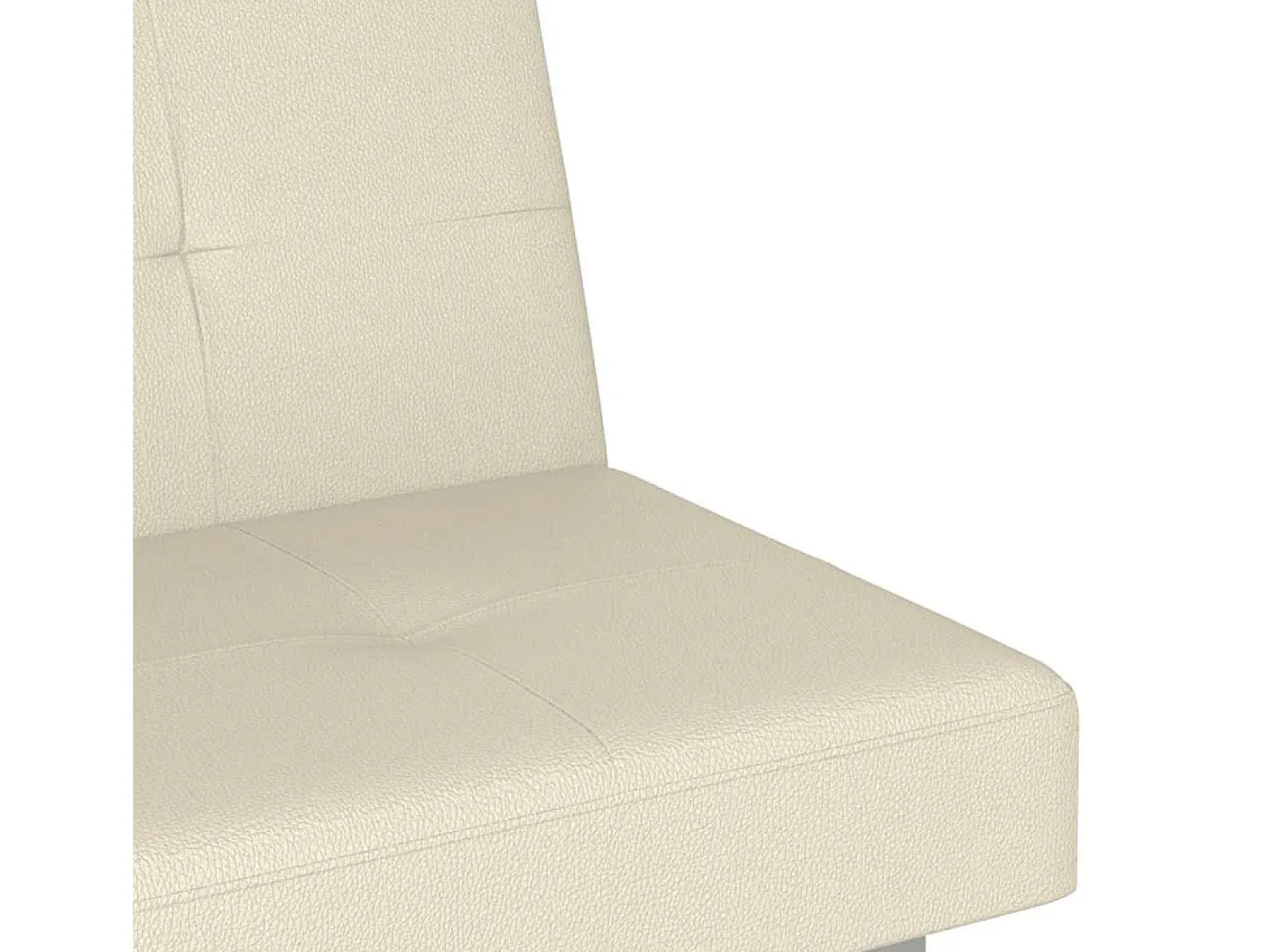 Sale vidaxl Sofá-cama com suporte para copos couro artificial cor Creme