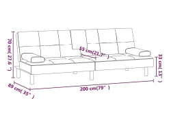 Sale vidaxl Sofá-cama com suporte para copos couro artificial cor Creme