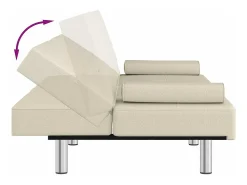 Sale vidaxl Sofá-cama com suporte para copos couro artificial cor Creme