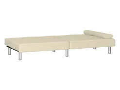 Sale vidaxl Sofá-cama com suporte para copos couro artificial cor Creme