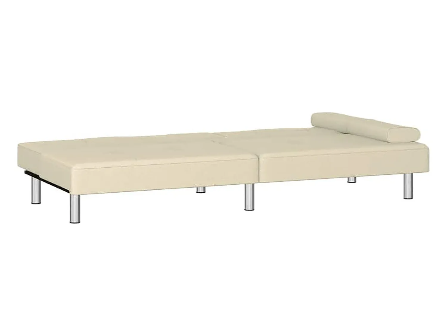Sale vidaxl Sofá-cama com suporte para copos couro artificial cor Creme