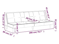 Sofá|vidaxl Sofá-cama com suporte para copos veludo Rosa