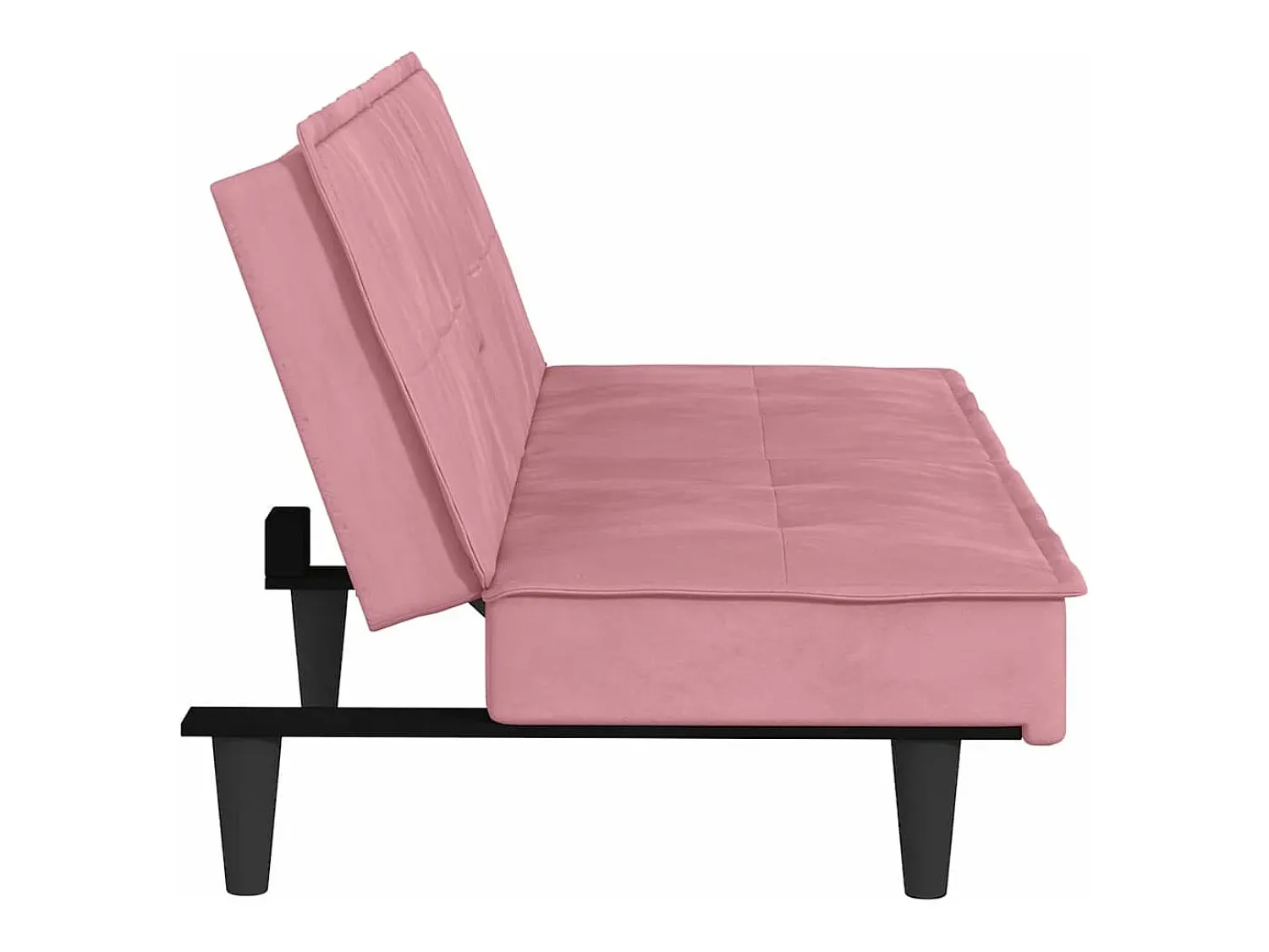Sofá|vidaxl Sofá-cama com suporte para copos veludo Rosa