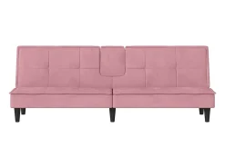 Sofá|vidaxl Sofá-cama com suporte para copos veludo Rosa