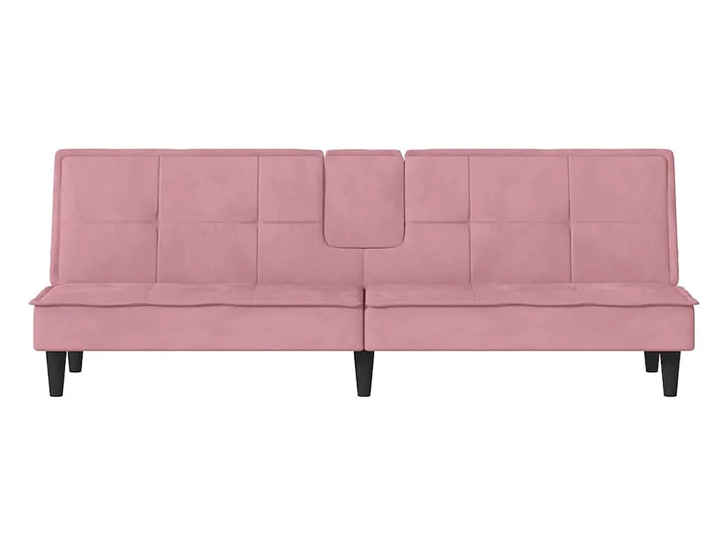 Sofá|vidaxl Sofá-cama com suporte para copos veludo Rosa