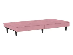 Sofá|vidaxl Sofá-cama com suporte para copos veludo Rosa