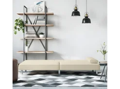 Sofá* Sofá-cama com suporte para copos couro artificial cor PT840179 Creme