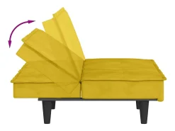 Sofá*vidaxl Sofá-cama com suporte para copos veludo Amarelo