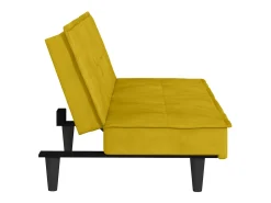 Sofá*vidaxl Sofá-cama com suporte para copos veludo Amarelo