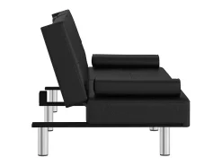 vidaxl Sofá-cama com suporte para copos couro artificial^ Sofá