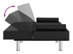 vidaxl Sofá-cama com suporte para copos couro artificial^ Sofá