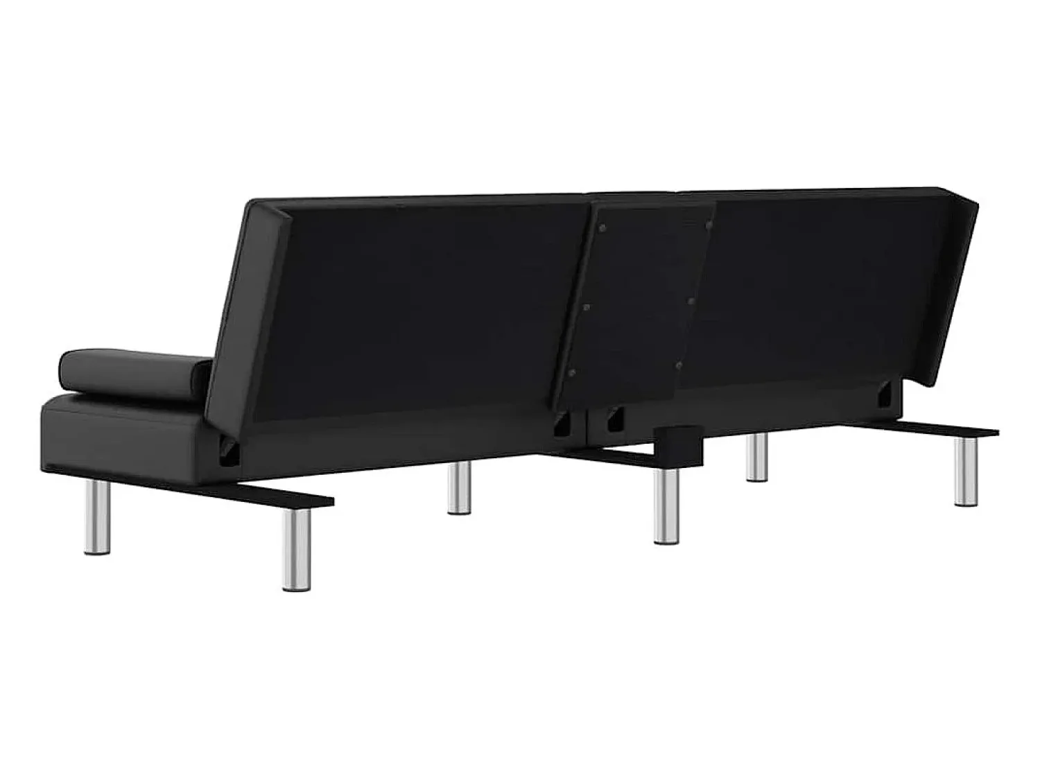 vidaxl Sofá-cama com suporte para copos couro artificial^ Sofá