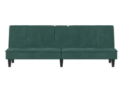 Sofá* Sofá-cama com suportes para copos veludo -escuro PT648269 Verde