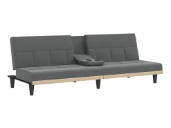Sofá| Sofá-cama com suportes para copos tecido -escuro PT963018 Cinzento