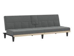 Sofá| Sofá-cama com suportes para copos tecido -escuro PT963018 Cinzento