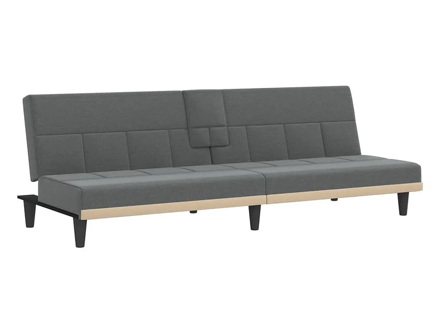 Sofá| Sofá-cama com suportes para copos tecido -escuro PT963018 Cinzento