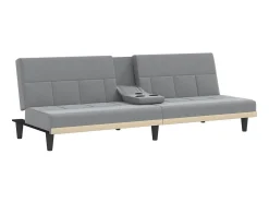 Sofá* Sofá-cama com suportes para copos tecido -claro PT795528 Cinzento