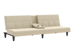 Hot Sofá-cama com suportes para copos tecido cor PT127698 Creme