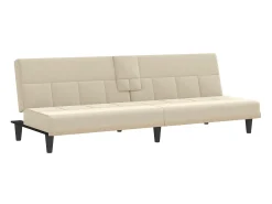 Hot Sofá-cama com suportes para copos tecido cor PT127698 Creme