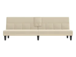 Hot Sofá-cama com suportes para copos tecido cor PT127698 Creme