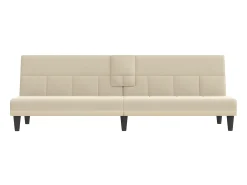 Hot Sofá-cama com suportes para copos tecido cor PT127698 Creme