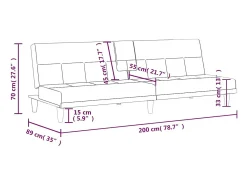 Sofá*vidaxl Sofá-cama com suportes para copos tecido -claro Cinzento