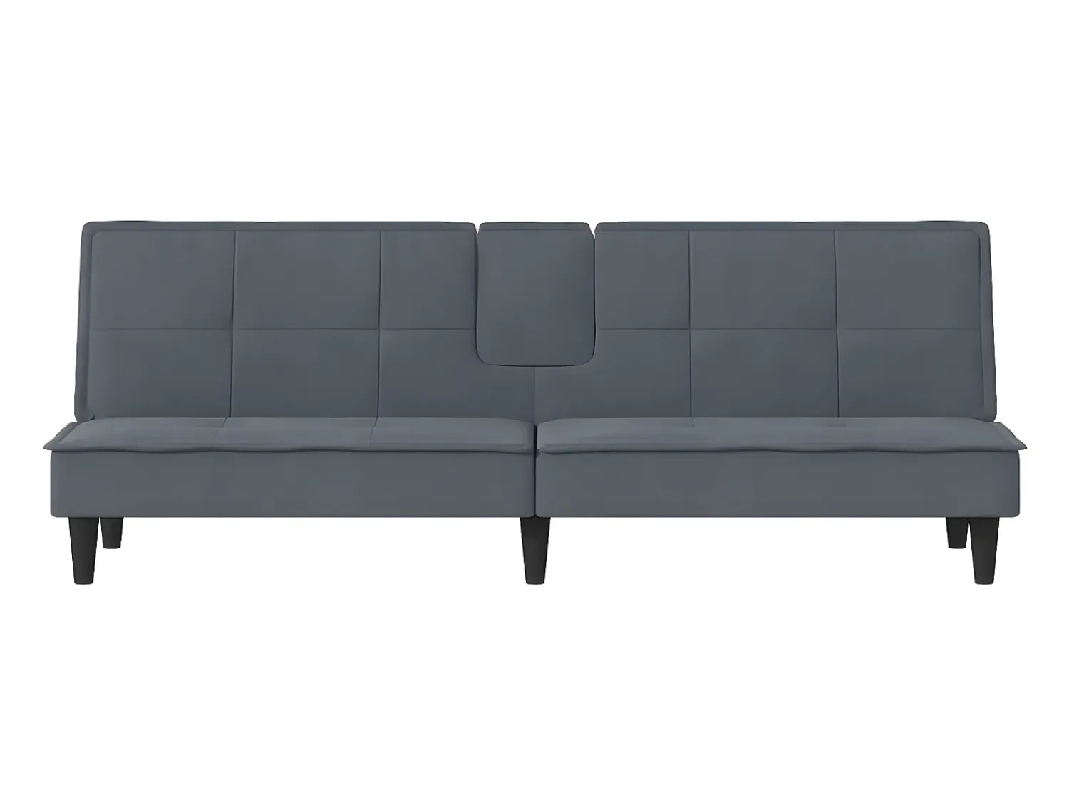 Sofá* Sofá-cama com suportes para copos veludo -escuro PT587637 Cinzento