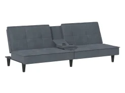 Sofá* Sofá-cama com suportes para copos veludo -escuro PT587637 Cinzento