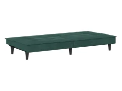 Clearance vidaxl Sofá-cama com suportes para copos veludo -escuro Verde