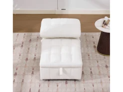 Poltrona*Merax Sofá-cama conversível - 68 x 95 x 76 cm - com encosto e profundidade do assento ajustáveis - tecido - Branco