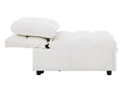 Poltrona*Merax Sofá-cama conversível - 68 x 95 x 76 cm - com encosto e profundidade do assento ajustáveis - tecido - Branco