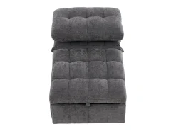Poltrona|Merax Sofá-cama conversível - 68 x 95 x 76 cm - com encosto e profundidade do assento ajustáveis - tecido - cinza Cinzento