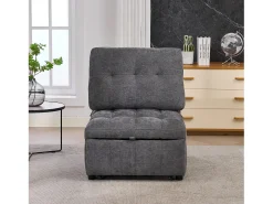 Poltrona|Merax Sofá-cama conversível - 68 x 95 x 76 cm - com encosto e profundidade do assento ajustáveis - tecido - cinza Cinzento