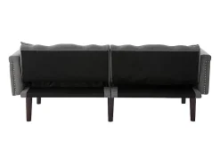 DripeX Sofá-cama conversível - com encostos ajustáveis independentes e 2 almofadas - tecido de linho algodão - 176x72/89x72cm - Cinza^ Sofá