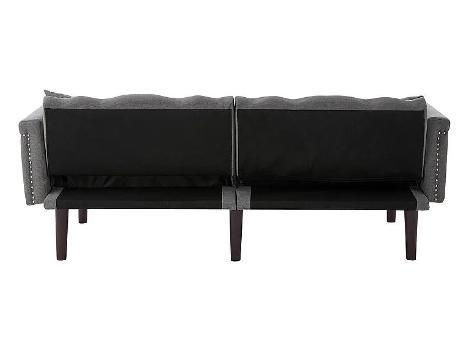 DripeX Sofá-cama conversível - com encostos ajustáveis independentes e 2 almofadas - tecido de linho algodão - 176x72/89x72cm - Cinza^ Sofá