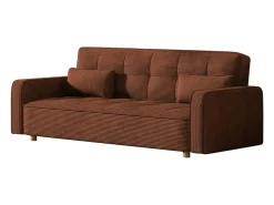 Sofá*Concept-Usine Sofá-Cama Conversível 3 Lugares Veludo Cotelê Estilo Escandinavo Moderno Terracota